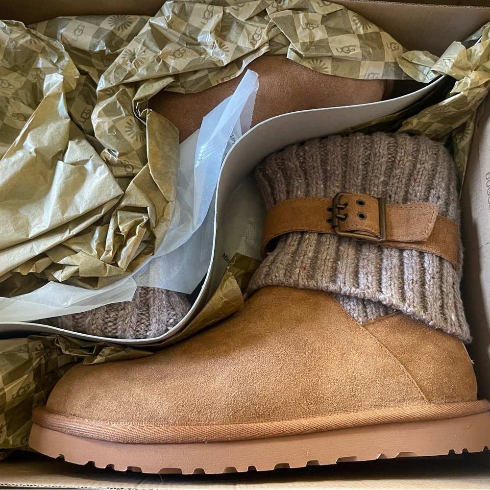 UGG Chestnut Knit Cuff Boots